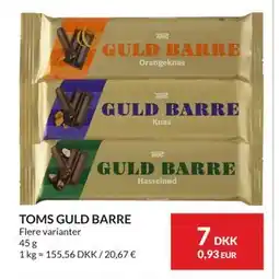 Nielsen's Discount TOMS GULD BARRE, DKK 7 tilbud