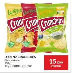 Nielsen's Discount LORENZ CRUNCHIPS, DKK 15 tilbud