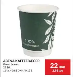 Nielsen's Discount ABENA KAFFEEBÆGER, DKK 22 tilbud