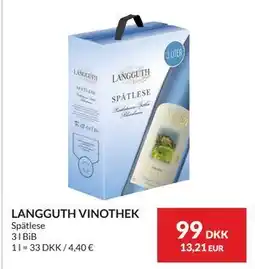 Nielsen's Discount LANGGUTH VINOTHEK, DKK 99 tilbud