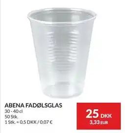 Nielsen's Discount ABENA FADØLSGLAS, DKK 25 tilbud