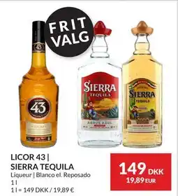 Nielsen's Discount LICOR 43 | SIERRA TEQUILA, DKK 149 tilbud