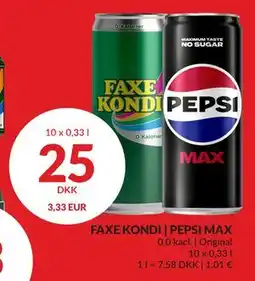 Nielsen's Discount FAXE KONDI | PEPSI MAX, DKK 25 tilbud