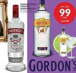 Nielsen's Discount SMIRNOFF VODKA | GORDON'S LONDON DRY GIN, DKK 99 tilbud