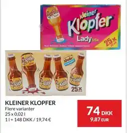 Nielsen's Discount KLEINER KLOPFER, DKK 74 tilbud