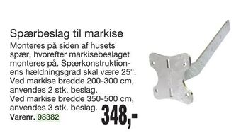 Harald Nyborg Spærbeslag til markise tilbud