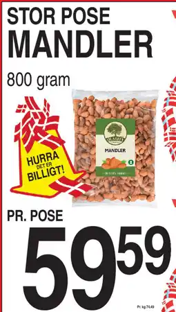 ABC Lavpris STOR POSE MANDLER tilbud