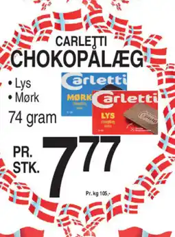 ABC Lavpris CARLETTI CHOKOPÅLÆG tilbud