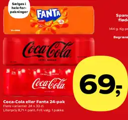 Kvickly Coca-Cola eller Fanta 24-pak tilbud