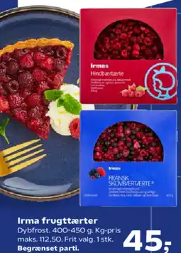 Kvickly Irma frugttærter tilbud