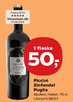 Kvickly Piccini Zinfandel Puglia tilbud