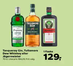 Kvickly Tanqueray Gin, Tullamore Dew Whiskey eller Jägermeister tilbud