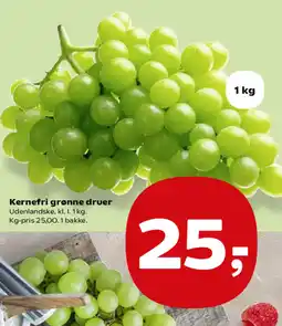 Kvickly Kernefri grønne druer tilbud