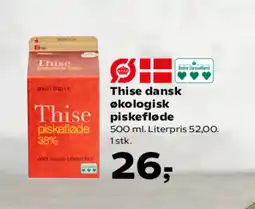 Kvickly Thise dansk økologisk piskefløde tilbud