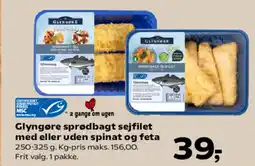 Kvickly Glyngøre sprødbagt sejfilet med eller uden spinat og feta tilbud