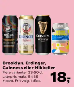 Kvickly Brooklyn, erdinger, guinness eller mikkeller tilbud