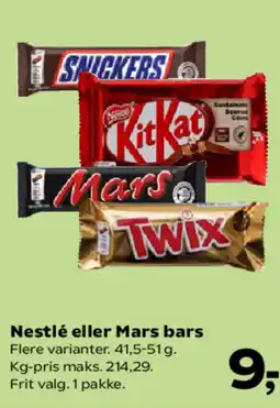 Kvickly Nestlé eller Mars bars Flere varianter. tilbud