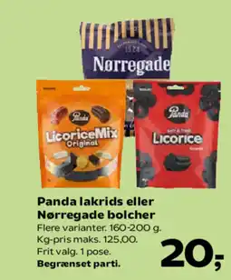 Kvickly Panda lakrids eller Nørregade bolcher tilbud