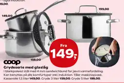 Kvickly Coop grydeserie med glaslåg tilbud