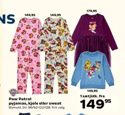 Kvickly Paw Patrol pyjamas, kjole eller sweat Bomuld tilbud