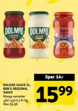 Løvbjerg DOLMIO SAUCE EL. BEN'S ORIGINAL SAUCE tilbud