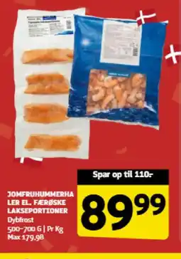 Løvbjerg JOMFRUHUMMERHA LER EL, FÆRØSKE LAKSEPORTIONER tilbud