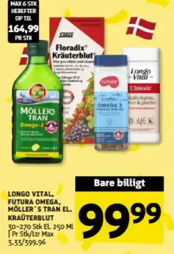 Løvbjerg LONGO VITAL, FUTURA OMEGA, MÖLLER'S TRAN EL. KRAUTERBLUT tilbud