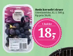 Dagli'Brugsen Røde kernefri druer tilbud