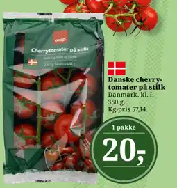 Dagli'Brugsen Danske cherry- tomater på stilk Danmark, kl. I. tilbud