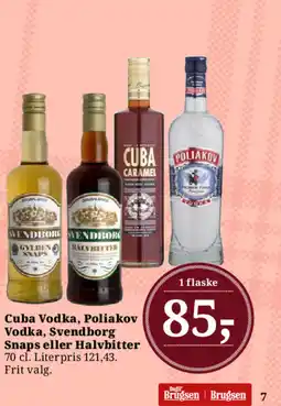 Dagli'Brugsen Cuba Vodka, Poliakov Vodka, Svendborg Snaps eller Halvbitter tilbud