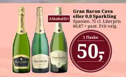 Dagli'Brugsen Gran Baron Cava eller 0,0 Sparkling tilbud