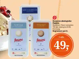 Dagli'Brugsen Hansens økologiske flødeis tilbud