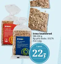 Dagli'Brugsen Irma knækbrød tilbud
