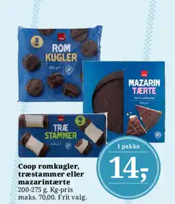 Dagli'Brugsen Coop romkugler, træstammer eller mazarintærte tilbud