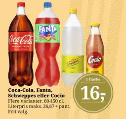 Dagli'Brugsen Coca-Cola, Fanta, Schweppes eller Cocio tilbud