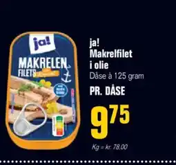 Poetzsch Padborg Ja! makrelfilet i olie tilbud