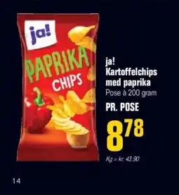 Poetzsch Padborg Ja! kartoffelchips med paprika tilbud
