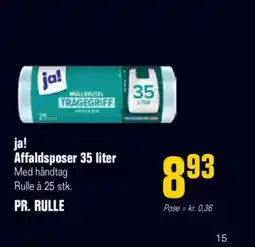 Poetzsch Padborg Ja! affaldsposer 35 liter med håndtag rulle à 25 stk. tilbud