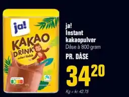 Otto Duborg Ja! instant kakaopulver dåse à 800 gram tilbud