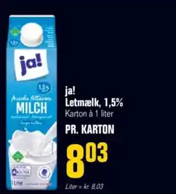 Otto Duborg Ja! letmælk, 1,5% karton à 1 liter tilbud