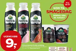 SuperBrugsen Arla proteindrik eller pudding 500 ml/200 g. Literpris 18,00/Kg-pris 45,00. Frit valg. 1 stk. Begrænset parti. tilbud