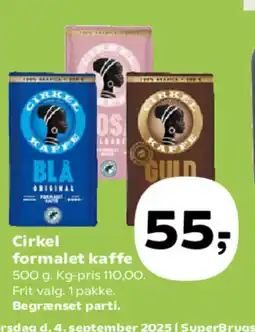 SuperBrugsen Cirkel formalet kaffe tilbud