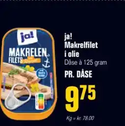 Otto Duborg Ja! makrelfilet i olie tilbud