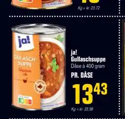Otto Duborg Ja! gullaschsuppe dåse tilbud