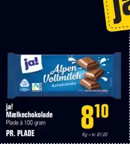 Otto Duborg ja! Mælkechokolade Plade à 100 gram tilbud