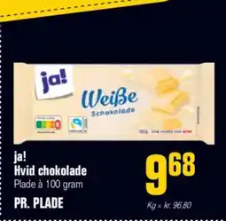 Otto Duborg Ja! hvid chokolade plade à 100 gram tilbud