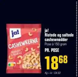 Otto Duborg Ja! ristede og saltede cashewnødder tilbud