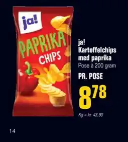 Otto Duborg Ja! kartoffelchips med paprika tilbud