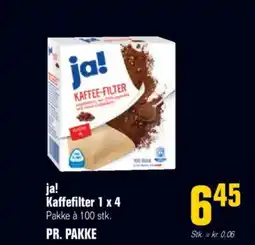 Otto Duborg Ja! kaffefilter 1 x 4 pakke à 100 stk. tilbud