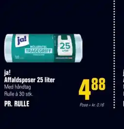 Otto Duborg Ja! affaldsposer 35 liter med håndtag rulle à 25 stk. tilbud
